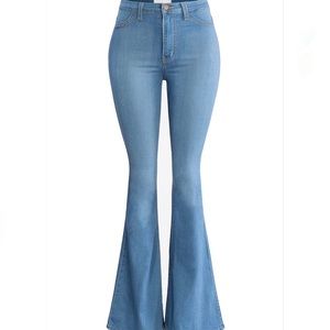 High wasted bell bottoms